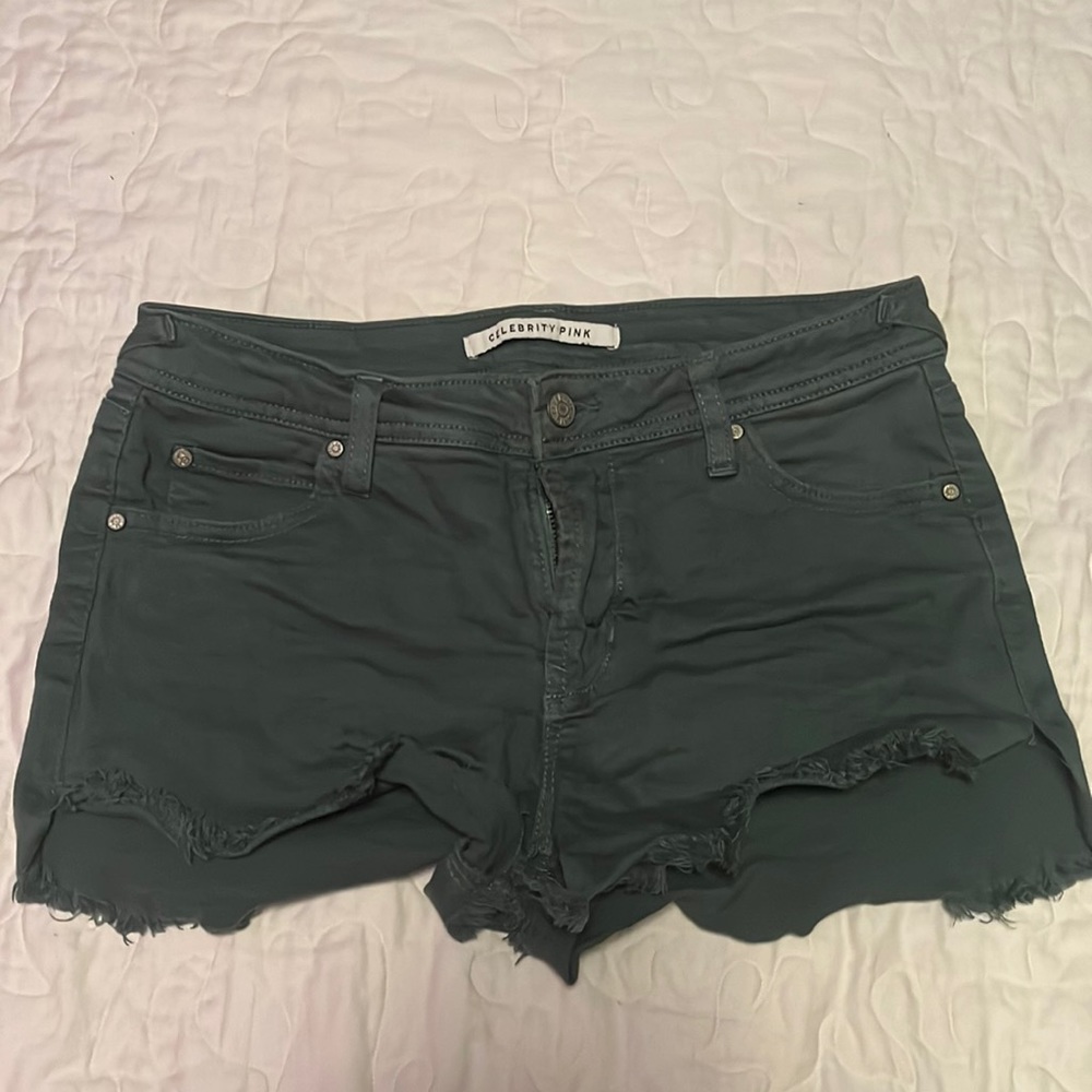 Never worn dark green jean shorts